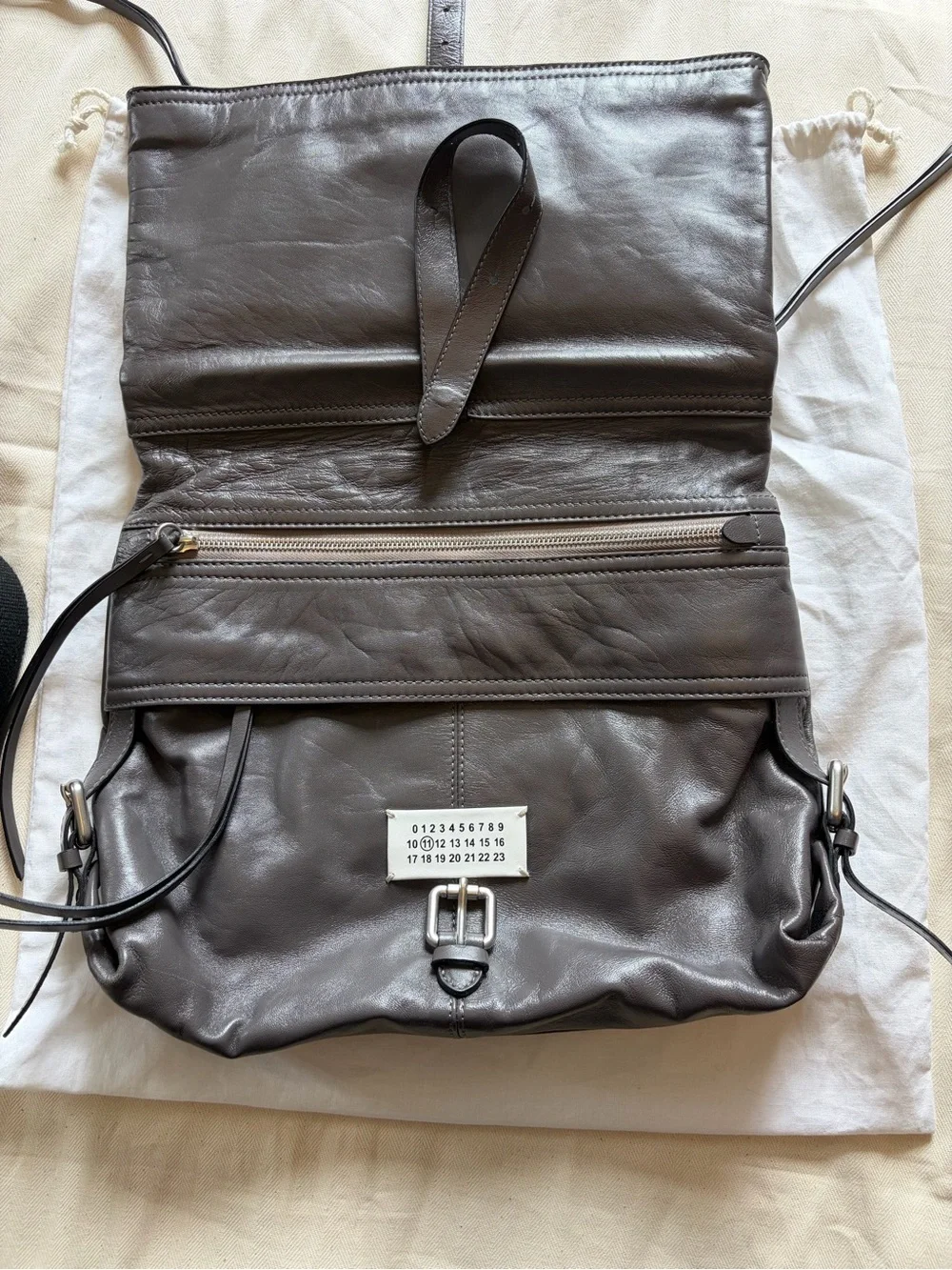 N/A grey leather